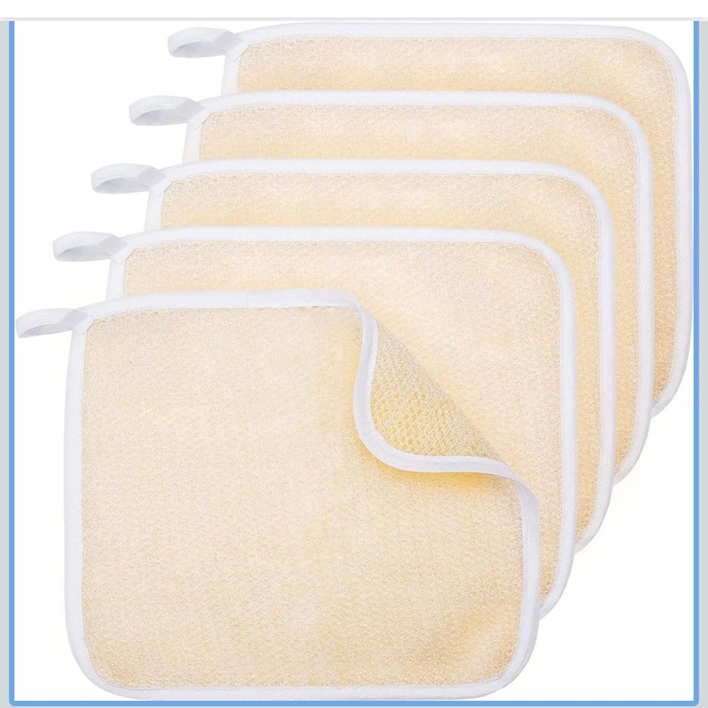 NWOT Tatuo 5 Pcs Exfoliating Face and Body Wash Cloths Towel Weave Bath‎